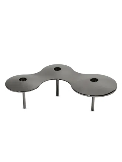 Zaha Hadid Design Cell Triple Stainless Steel Candle Holder In Black