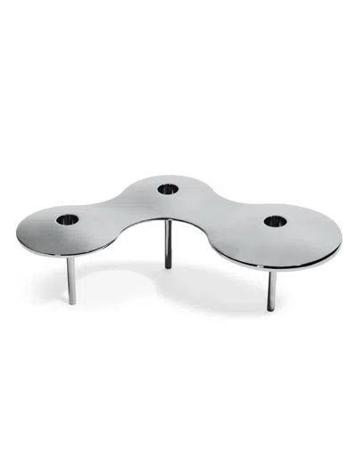 Zaha Hadid Design Cell Triple Stainless Steel Candle Holder In Silver