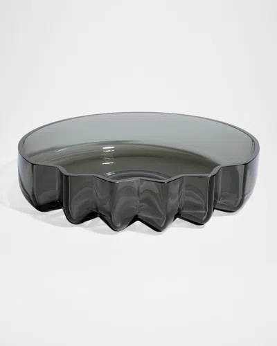 Zaha Hadid Design Pulse Glass Platter In Gray