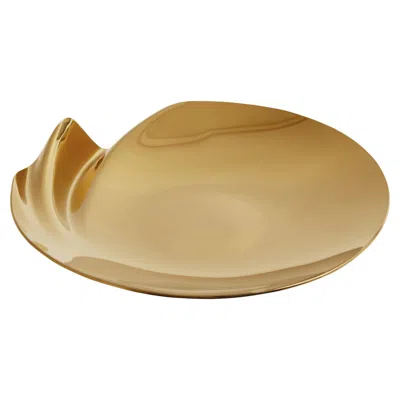 Pre-owned Zaha Hadid Design - Serenity Platter / Medium D 25 Cm / Gold In Brown