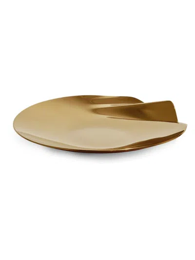 Zaha Hadid Design Serenity Stainless Steel Platter In Gold
