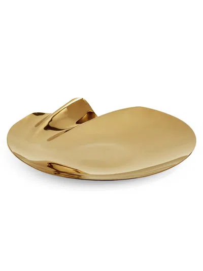Zaha Hadid Design Serenity Stainless Steel Platter In Gold
