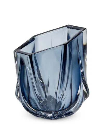 Zaha Hadid Design Shimmer Tealight Candle Holder In Slate Blue