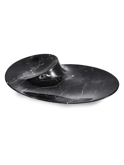 Zaha Hadid Design Swirl Marble Bowl In Black