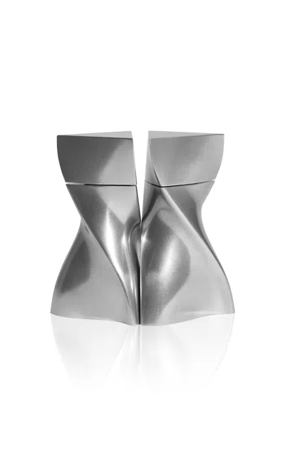 Zaha Hadid - Duo Mini Salt & Pepper Grinder; Silver Silver - Silver