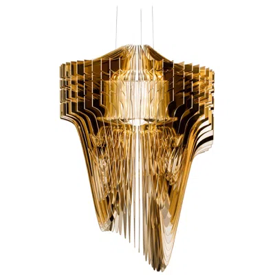 Pre-owned Zaha Hadid Slamp Aria Large Pendant In Gold By  In Brown