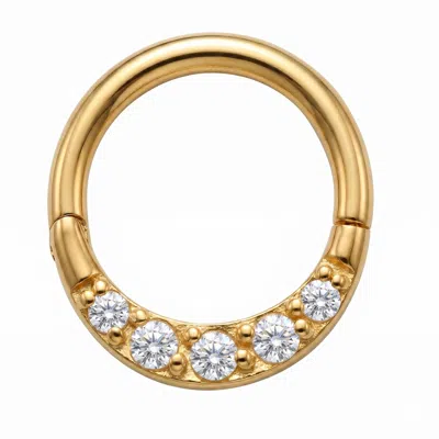 Zahav Jewelry Women's 10k Solid Gold 16g 8mm Or 10mm Clicker Hoop