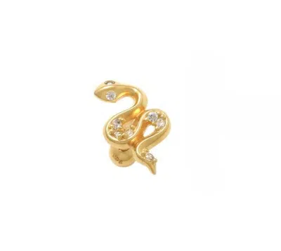 Zahav Jewelry Women's 10k Solid Gold 16g Snake Cz Cartilage Stud