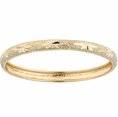Zahav Jewelry Women's 10k Solid Gold 2mm Diamond Cut Stacking Ring
