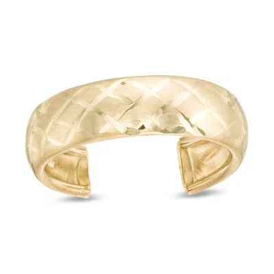 Zahav Jewelry Women's 10k Solid Gold 4mm Wide Toe Ring With Diamond Cut Design