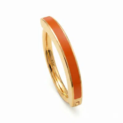 Zahav Jewelry Women's 10k Solid Gold Huggie Clicker Belly Hoop