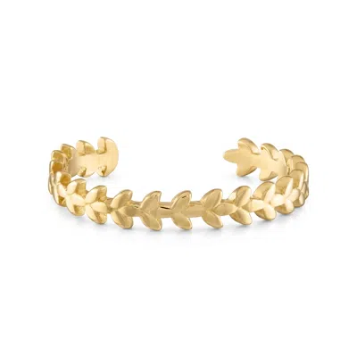 Zahav Jewelry Women's 10k Solid Gold Leaf-shaped Toe Ring