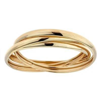 Zahav Jewelry Women's 10k Solid Gold Triple Band Stacking Ring