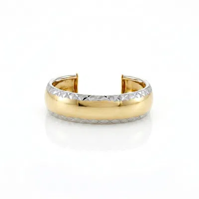 Zahav Jewelry Women's 10k Solid Two Tone Gold Toe Ring