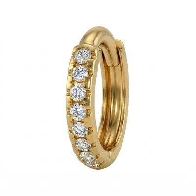 Zahav Jewelry Women's 14k Solid Gold 14g 10mm Cz Clicker Belly Hoop