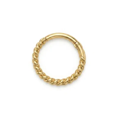 Zahav Jewelry Women's 14k Solid Gold 16g 10mm Twisted Clicker Cartilage Hoop