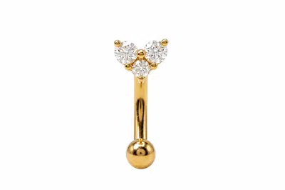 Zahav Jewelry Women's 14k Solid Gold 16g 6.5mm Trinity Cz Rook Cartilage