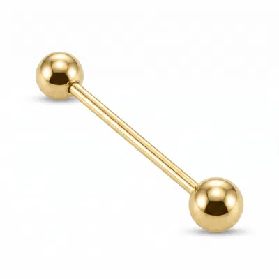 Zahav Jewelry Women's 14k Solid Gold 18g 38mm Long Externally Threaded Industrial Barbell