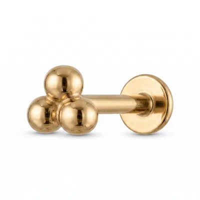 Zahav Jewelry Women's 14k Solid Gold 18g 8mm Beaded Round Cluster Internally Threaded Flat Back Stud