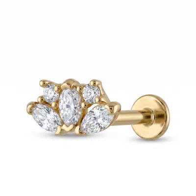 Zahav Jewelry Women's 14k Solid Gold 18g 8mm Flower Marquise Cartilage