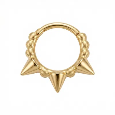 Zahav Jewelry Women's 14k Solid Gold 18g 8mm Spiked Clicker Hoop