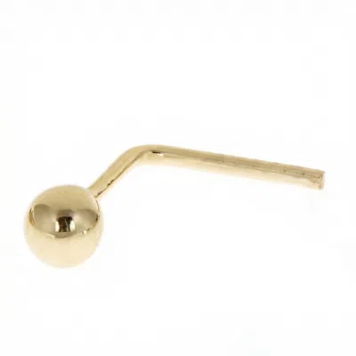 Zahav Jewelry Women's 14k Solid Gold 24g 2mm Ball L Shape Nose Stud