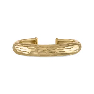 Zahav Jewelry Women's 14k Solid Gold 2mm Wide Diamond Cut Ear Cuff
