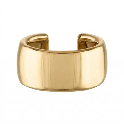 Zahav Jewelry Women's 14k Solid Gold 4mm Wide Plain Ear Cuff