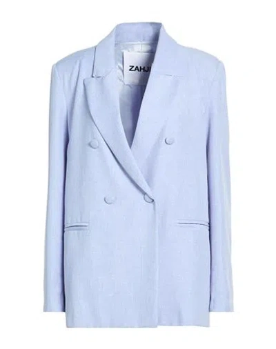 Zahjr Woman Blazer Azure Size 6 Polyester In Blue