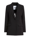 Zahjr Woman Blazer Black Size 12 Polyester, Elastane, Polyamide, Cotton In Black