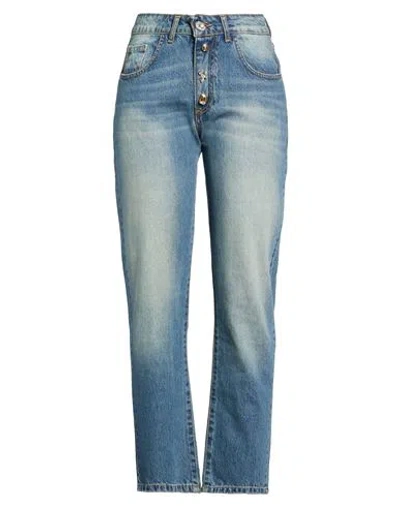 Zahjr Woman Jeans Blue Size L Cotton