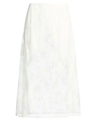 Zahjr Woman Midi Skirt Off White Size M Polyamide, Cotton, Viscose, Polyester, Elastane