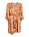 Zahjr Woman Mini Dress Orange Size L Polyester