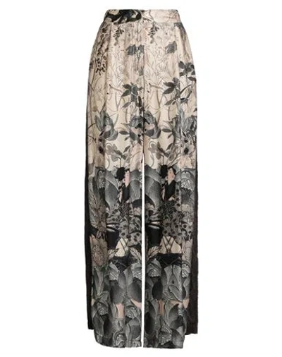 Zahjr Woman Pants Beige Size L Viscose, Polyester In Multi