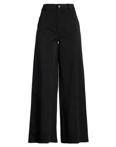 Zahjr Woman Pants Black Size L Cotton, Elastane
