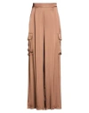 Zahjr Woman Pants Brown Size L Viscose In Neutral