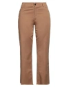 Zahjr Woman Pants Camel Size L Cotton, Elastane In Beige
