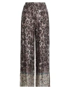 Zahjr Woman Pants Grey Size L Viscose In Animal Print