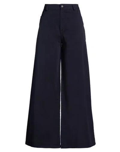 Zahjr Woman Pants Midnight Blue Size L Cotton, Elastane In Black