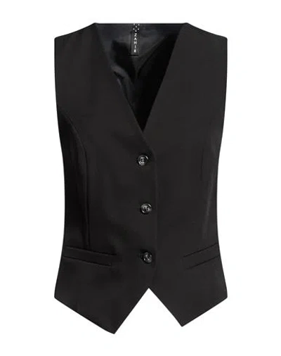 Zahjr Woman Tailored Vest Black Size 8 Polyester, Elastane