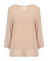 Zahjr Woman Top Beige Size M Viscose In Sand