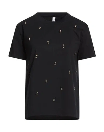 Zahjr Woman T-shirt Black Size M Cotton