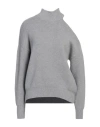 Zahjr Woman Turtleneck Grey Size M Viscose, Polyester, Polyamide In Grey