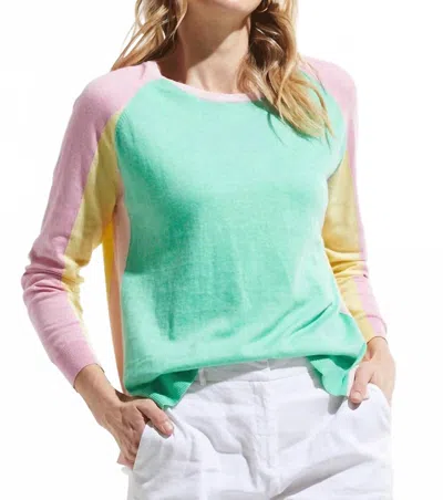 Zaket & Plover Baseball Sweater In Menthol In Multi