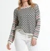 Zaket & Plover Checked Sweater -plus In Vanilla In Black