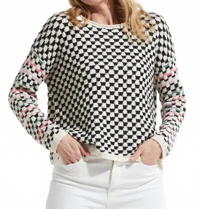 ZAKET & PLOVER CHECKERED SWEATER IN VANILLA