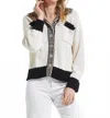 Zaket & Plover Collared Cardi In Vanilla In White
