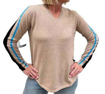 Zaket & Plover Color Block Stripe Top In Blue In Neutral