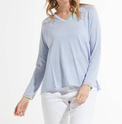 Zaket & Plover Colorful V-neck Sweater In Sky In Blue