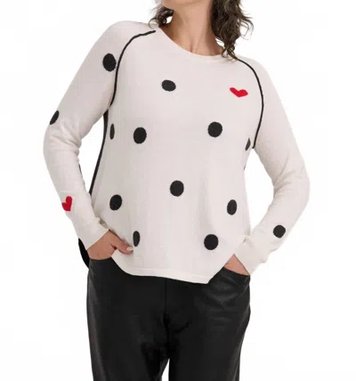 Zaket & Plover Dots & Hearts Sweater In White